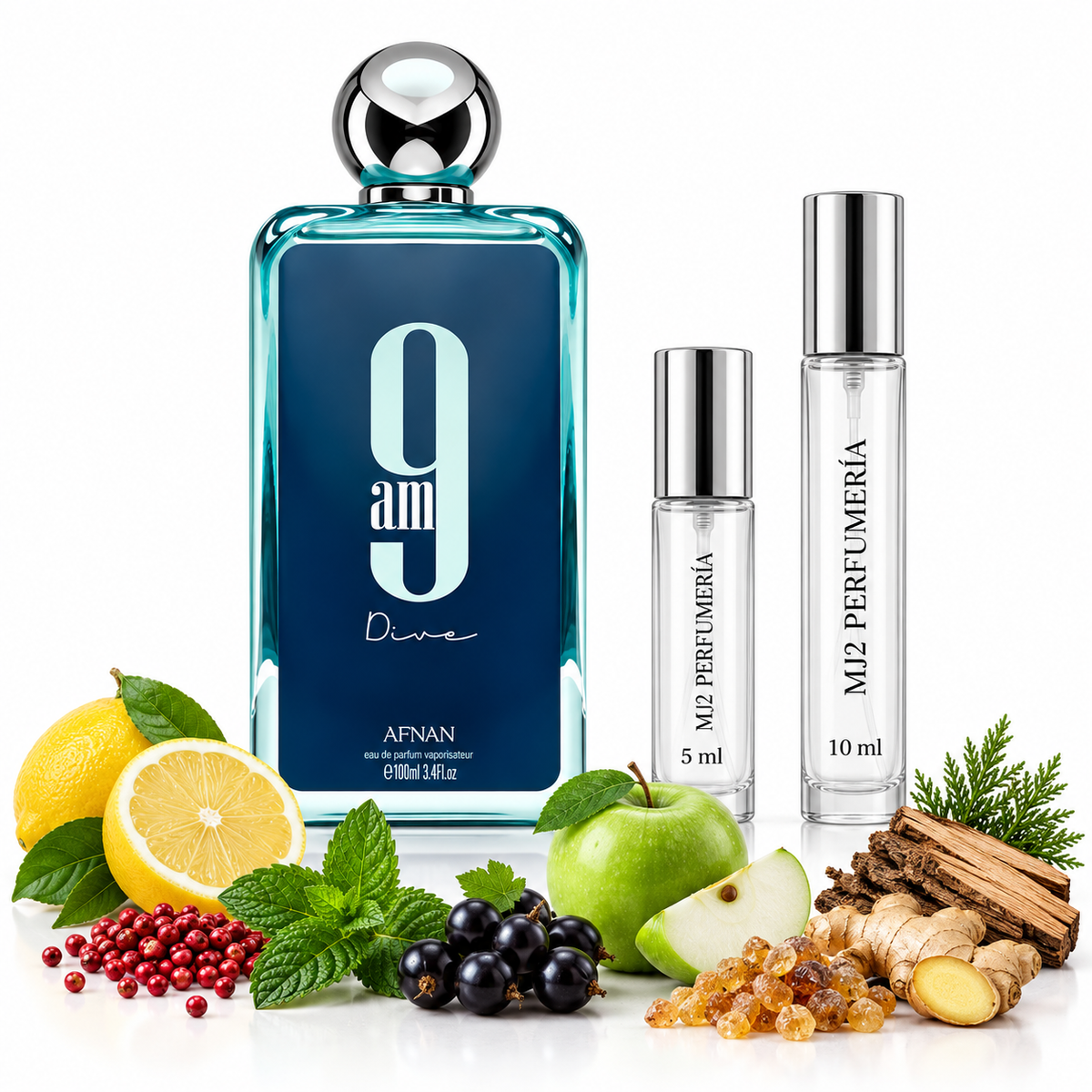 9 am Dive - Decant en presentaciones de 5 ml y 10 ml