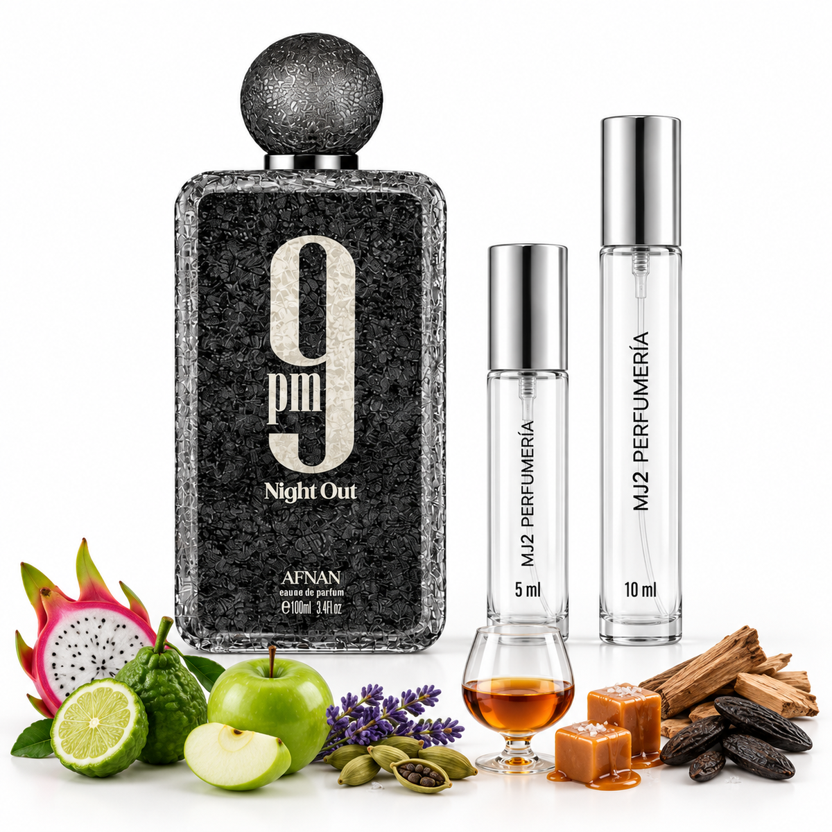9 pm nigth out - Decant en presentaciones de 5 ml y 10 ml